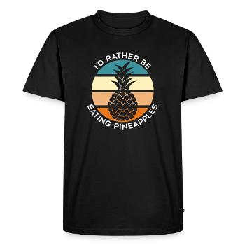 Manger des ananas, des fruits exotiques, des - T-shirt Premium bio Homme - noir - Devant - Nico (187cm)