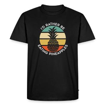 Ananas tropicaux d'été à Hawaï - T-shirt Premium bio Homme - noir - Devant - Nico (187cm)