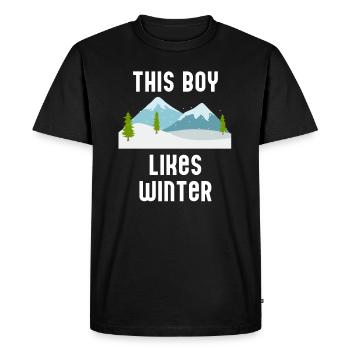 Paysage Journées d'hiver Randonnée en montagne - T-shirt Premium bio Homme - noir - Devant - Nico (187cm)