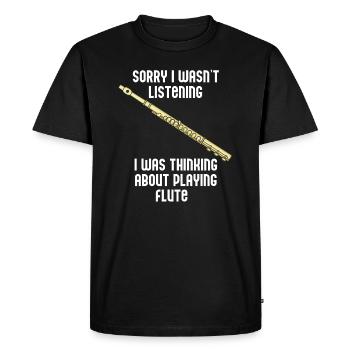 À jouer de la flûte, musicien classique, - T-shirt Premium bio Homme - noir - Devant - Nico (187cm)