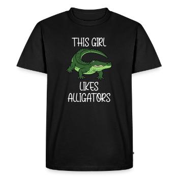 Une fille aime les alligators, les reptiles, la - T-shirt Premium bio Homme - noir - Devant - Nico (187cm)