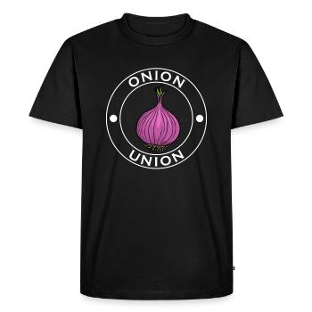Eating Onions Funny Quote Hobby Chef Onion Union - Men's Premium Organic T-Shirt - black - Front - Nico (187cm)