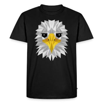 Eagle Art, faune puriste, oiseau sauvage américain - T-shirt Premium bio Homme - noir - Devant - Nico (187cm)