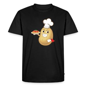 Potatoe Serving Spaghetti Restaurant Hobby Chef - Men's Premium Organic T-Shirt - black - Front - Nico (187cm)