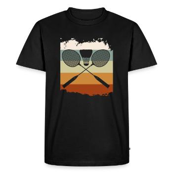 Terrain de badminton rétro Hobby - T-shirt Premium bio Homme - noir - Devant - Nico (187cm)