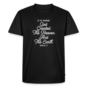 Bible Study Faith Christianity Evolution God - Men's Premium Organic T-Shirt - black - Front - Nico (187cm)