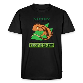 Je pense à des geckos huppés, à de drôles de - T-shirt Premium bio Homme - noir - Devant - Nico (187cm)