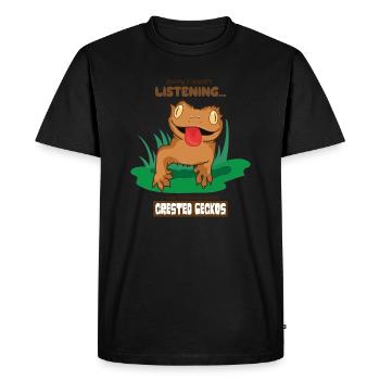 Thinking About Geckos Cute Lizard Reptile Animals - Men's Premium Organic T-Shirt - black - Front - Nico (187cm)