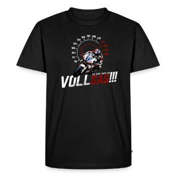 Moto moto drôle en disant plein gaz - T-shirt Premium bio Homme - noir - Devant - Nico (187cm)