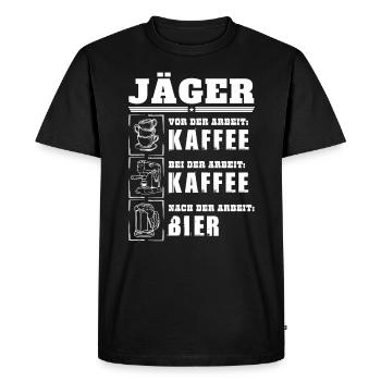 My daily routine as a hunter - Men's Premium Organic T-Shirt - black - Front - Nico (187cm)