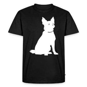 Silhouette de chien chihuahua - T-shirt Premium bio Homme - noir - Devant - Nico (187cm)
