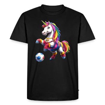 Licornes Football / Licorne de Football - T-shirt Premium bio Homme - noir - Devant - Nico (187cm)