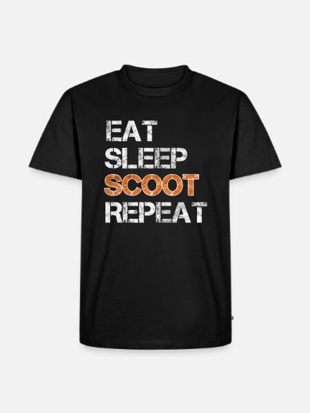 Stuntscooter Trickscooter eat sleep - Männer Premium Bio T-Shirt - Schwarz
