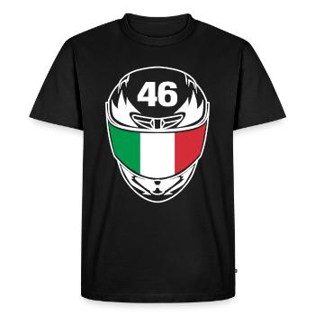Moto Motorsport Numéro 46 Italie Drapeau - T-shirt Premium bio Homme - noir - Devant - Nico (187cm)