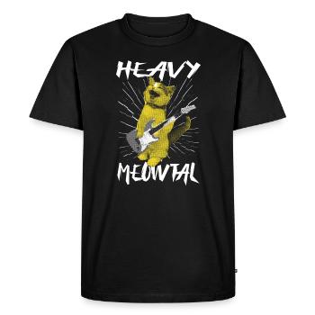 Heavy Meowtal Cat Cat Gift Idea - Men's Premium Organic T-Shirt - black - Front - Nico (187cm)