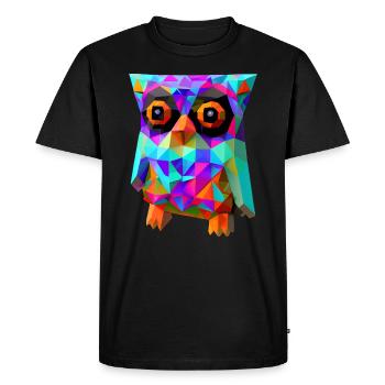 Hibou polygonal - T-shirt Premium bio Homme - noir - Devant - Nico (187cm)
