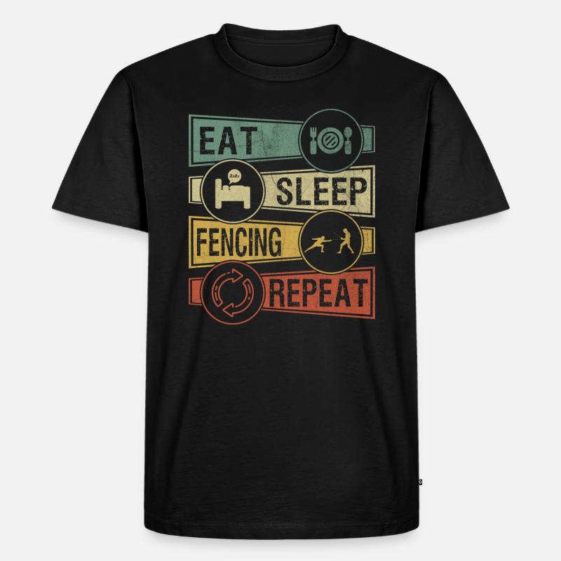 Fechten Fechtkampf - Männer Premium Bio T-Shirt - Schwarz