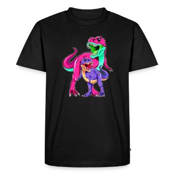 Mère et fils Dino - Fête des Mères - T-shirt Premium bio Homme - noir - Devant - Nico (187cm)