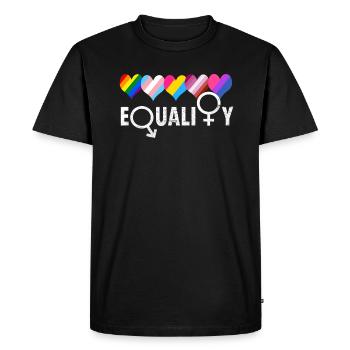 Égalité des drapeaux LGBTQ - LGBTQ - T-shirt Premium bio Homme - noir - Devant - Nico (187cm)