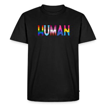 Drapeau LGBTQ humain - LGBTQ - T-shirt Premium bio Homme - noir - Devant - Nico (187cm)