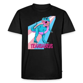Transgender Dino - Transaurus - Men's Premium Organic T-Shirt - black - Front - Nico (187cm)