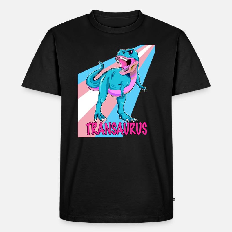 Transgender Dino - Transaurus - Männer Premium Bio T-Shirt - Schwarz