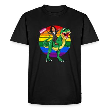 LGBTQ - Lesbian Flag Kamala Harris - Men's Premium Organic T-Shirt - black - Front - Nico (187cm)
