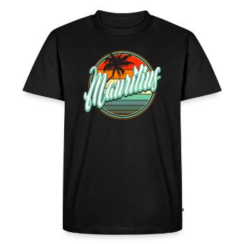 Vacances d’été à la plage - Ile Maurice - T-shirt Premium bio Homme - noir - Devant - Nico (187cm)