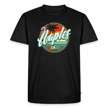 Vacances d’été à la plage - Naples - T-shirt Premium bio Homme - noir - Devant - Nico (187cm)