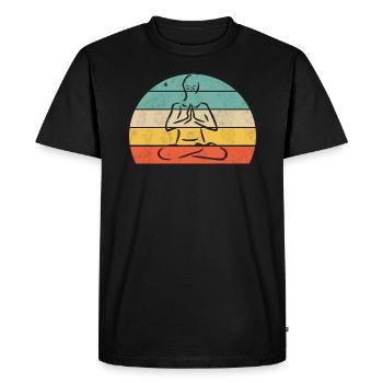 Méditation - T-shirt Premium bio Homme - noir - Devant - Nico (187cm)
