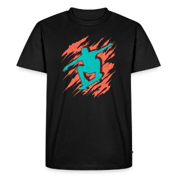 Skater Tricks Skateboard Stunt Skateboarding - T-shirt Premium bio Homme - noir - Devant - Nico (187cm)