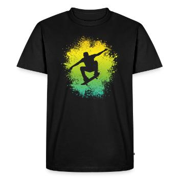 Skateboard Tricks Patinage Skater Skateboard - T-shirt Premium bio Homme - noir - Devant - Nico (187cm)