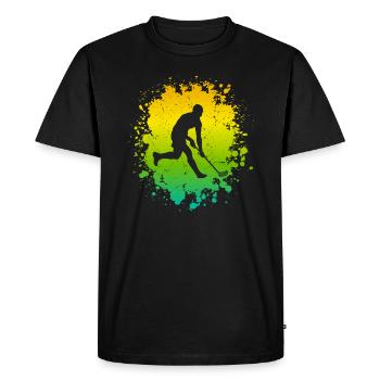 Joueur de floorball Floorball Joueur de floorball - T-shirt Premium bio Homme - noir - Devant - Nico (187cm)