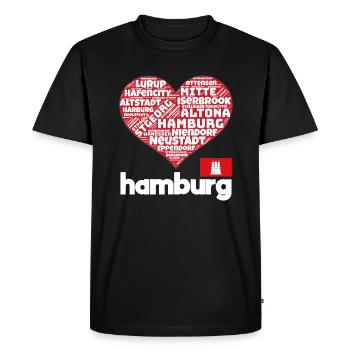 Hambourg - T-shirt Premium bio Homme - noir - Devant - Nico (187cm)