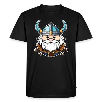 Proud Viking with Horns Helmet - Men's Premium Organic T-Shirt - black - Front - Nico (187cm)