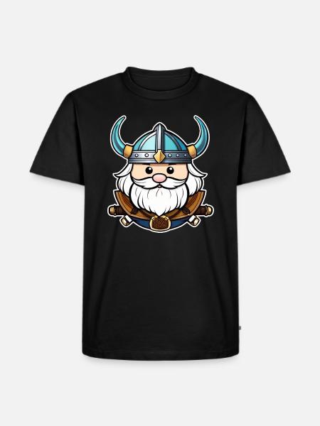 Stolzer Wikinger mit Hörner Helm - Männer Premium Bio T-Shirt - Schwarz