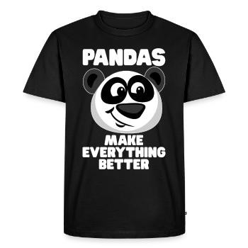 Pandas Make Everything Better - Panda Saying - Men's Premium Organic T-Shirt - black - Front - Nico (187cm)