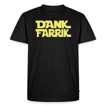 Thanks Farrik - Men's Premium Organic T-Shirt - black - Front - Nico (187cm)
