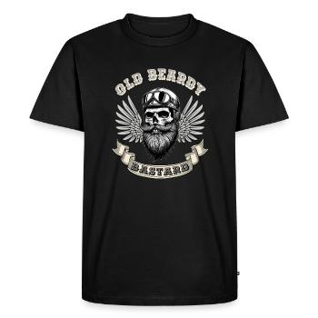 Old beardy bastard - Men's Premium Organic T-Shirt - black - Front - Nico (187cm)