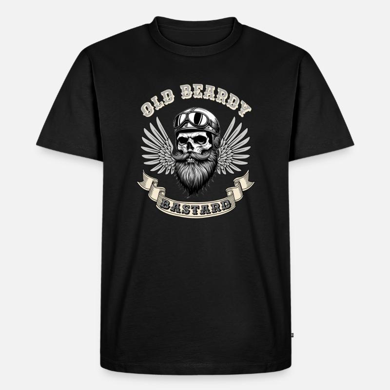Old beardy bastard - Männer Premium Bio T-Shirt - Schwarz