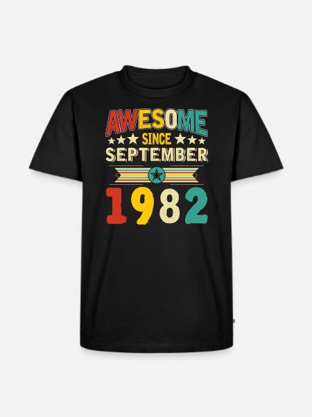 Awesome Since September 1982 - Men's Premium Organic T-Shirt - black