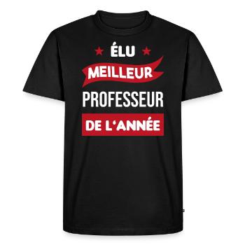 cadeau marrant meilleur professeur de l'année - T-shirt Premium bio Homme - noir - Devant - Nico (187cm)