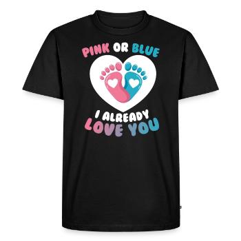 Révélation du sexe de la fête de la grossesse - T-shirt Premium bio Homme - noir - Devant - Nico (187cm)