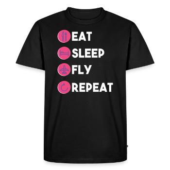 Pilote - T-shirt Premium bio Homme - noir - Devant - Nico (187cm)