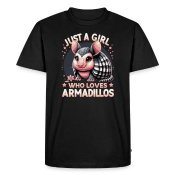 Just a girl who loves armadillos Armadillo - Men's Premium Organic T-Shirt - black - Front - Nico (187cm)