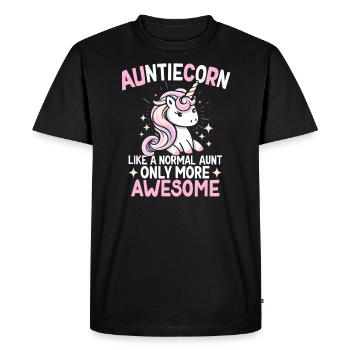 Tante, Tante, Licorne - T-shirt Premium bio Homme - noir - Devant - Nico (187cm)