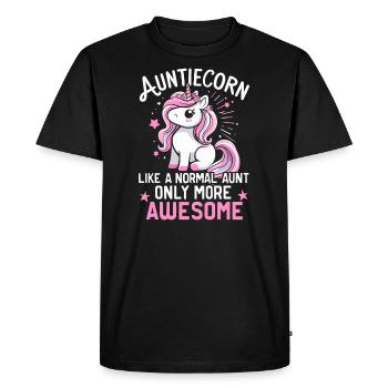 Tante, Tante, Licorne - T-shirt Premium bio Homme - noir - Devant - Nico (187cm)