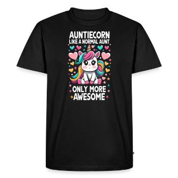 Tante, Tante, Licorne - T-shirt Premium bio Homme - noir - Devant - Nico (187cm)