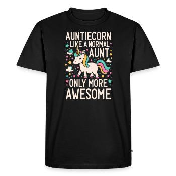 Tante, Tante, Licorne - T-shirt Premium bio Homme - noir - Devant - Nico (187cm)