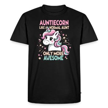 Tante, Tante, Licorne - T-shirt Premium bio Homme - noir - Devant - Nico (187cm)